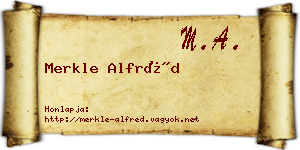 Merkle Alfréd névjegykártya
